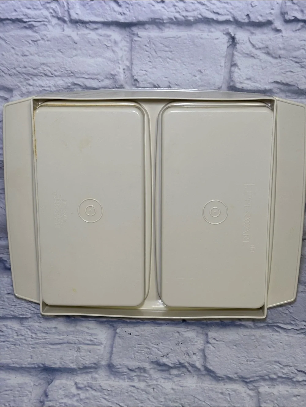 Tupperware 723-2 Egg Keeper Tray Almond 4 pieces as shown Vintage